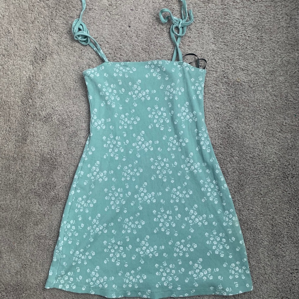 Bright coral green dress